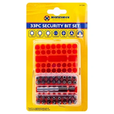 Image of 33PC TAMPERPROOF BIT Set Screwdriver TORX HEX Security Magnetic Holder Star 25MM