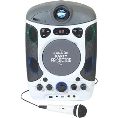 Image of Mr Entertainer CDG Bluetooth Karaoke Player with LED Projector &amp; 40 Track 2017 Hits Discs