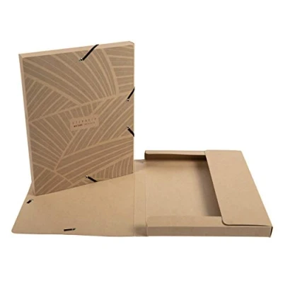 Image of Exacompta Eterneco 59247E Archive Box Spine 25 mm Water Repellent Coated Cardboard 600 g/m² x 33 cm for DIN A4+ Pack of 1 Assorted Designs