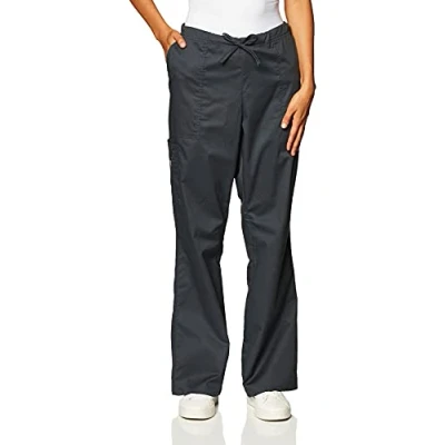 Image of Cherokee Scrubs for Women Workwear Core Stretch Drawstring Cargo Scrub Pants 4044, Pewter, S