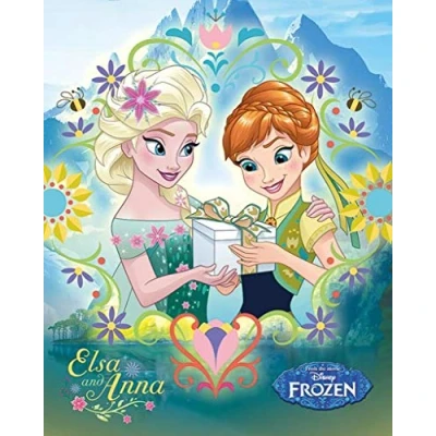 Image of Pyramid International Frozen Fever (Anna &amp; Elsa Frame) Mini Poster 40 x 50cm, Plastic/Glass, Multi Colour, 50 1.3 cm