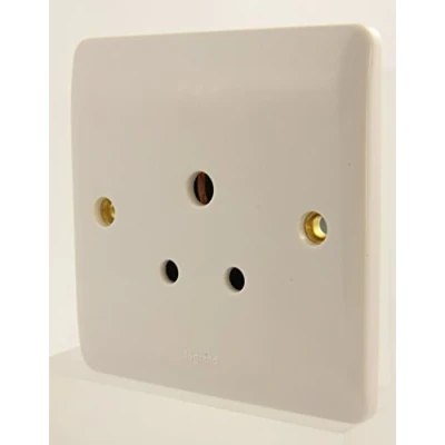 Image of Legrand Synergy 7300 68 5a Slimline 1 Gang Un Switched Round Pin Socket
