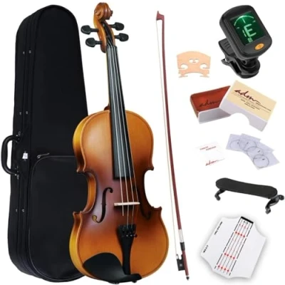 Image of SADPRKR Violin 1/2 Size, Kids Children Beginner Set with Fingerboard Sticker, Shoulder Rest and Tuner