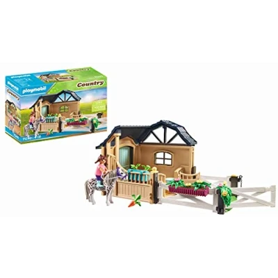 Image of Playmobil 71240 Country Riding Stable Extension, pony Farm, Horse Toys, Fun Imaginative Role Play, Playset Suitable for Children Ages 4+