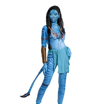Image of DISGUISE 129239N Neytiri, Deluxe Official Disney Avatar Costume Outfit, Adult, Shown, Women&#039;s Size Small (4 6)