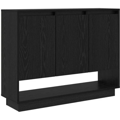 Image of vidaXL Sideboard with Shelf Door Black oak 97 x 29 75 cm Engineered wood