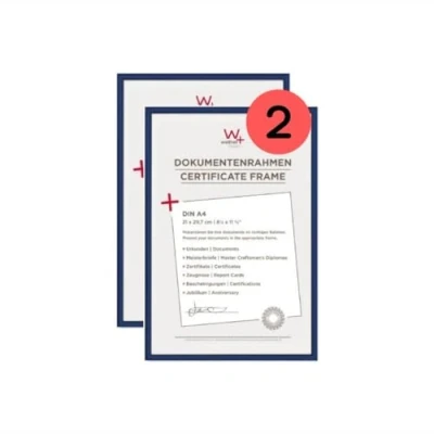 Image of walther Design Picture Frames Blue 21 x 29.7 cm (DIN A4) Twin Pack, New Lifestyle Plastic KV130LD