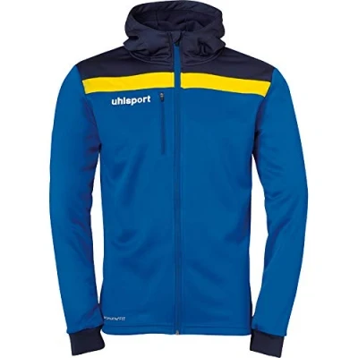 Image of Uhlsport Offense 23 Multi Hood Jacket Men&#039;s Azure/Navy/Lime Colored, XX Large