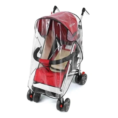 Image of Bettinay Black Universal Rain Cover for Pushchair Pram Stroller, Windproof Dustproof Mosquitoproof