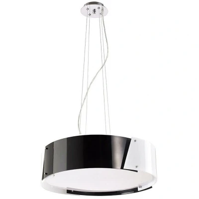 Image of Dakota Pendant Small 4 Light E27 Polished Chrome/Black &amp; White Acrylic