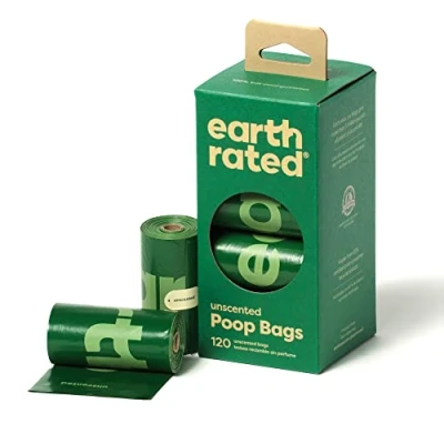 Image of Earth Rated Dog Poo Bags, Guaranteed Leak Proof and Extra Thick Waste Bag Refill Rolls For Dogs, Unscented, 120 Count