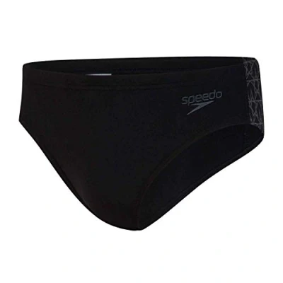Image of Speedo Men&#039;s BoomStar Splice 7cm Brief, Black/Oxid Grey, 26 (XS)