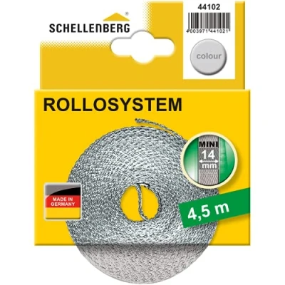Image of Schellenberg 44102 5 Retractable Belt Width: 14 mm Mini System, Grey, 4.5 m