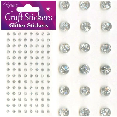 Image of Eleganza Glitter Gems, Synthetic Material, Silver, 16.5 x 7.6 0.2 cm
