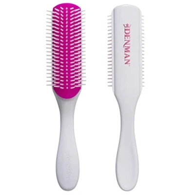Image of Denman Curly Hair Brush D3 (Cherry Blossom) 7 Row Styling For Detangling, Separating, Shaping and Defining Curls Women Men
