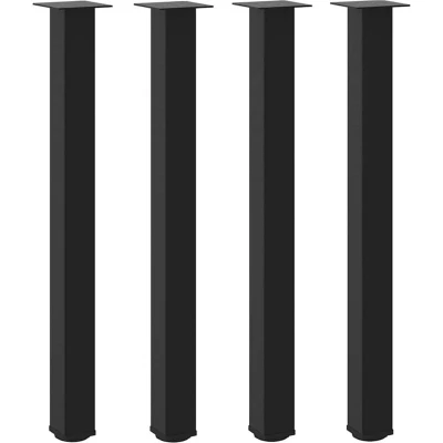 Image of vidaXL Bar Table Legs 4 pcs Black 100 102 cm Steel