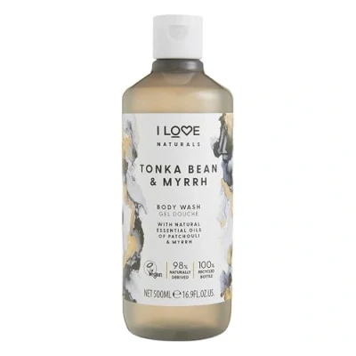 Image of I Love Naturals Tonka Bean &amp; Myrrh Body Wash, Natural Oils Of Patchouli Myrrh, Formulated Using Essential For Silky Smooth Moisturised Skin, 500ml