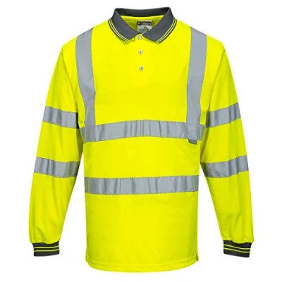 Image of Hi Vis Long Sleeved Polo (Yellow) 4XL
