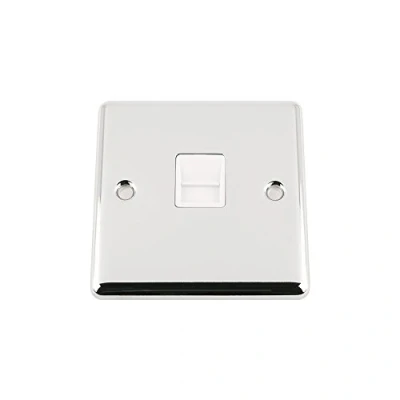 Image of Master Telephone BT Plug Socket Polished Chrome Classic White Insert