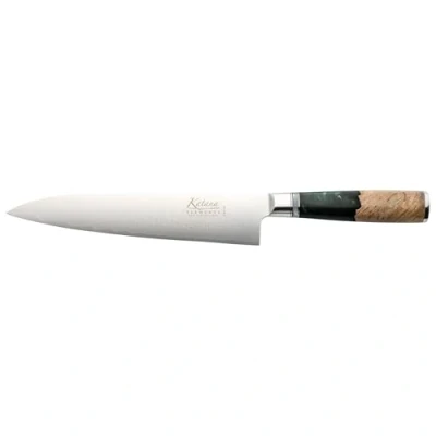 Image of Katana Elements 20 cm Gyuto Knife, Rainforest Green, VG 10 Damascus Steel with Olivewood and Resin Handle