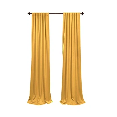 Image of LA Linen Poplin Backdrop Drape, Polyester, Gold, 96 x 58 inch, Pack of 2