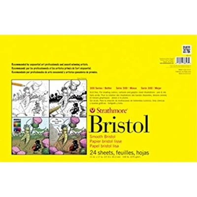 Image of Strathmore STR 342 117 24 Sheet Vellum Bristol Pad, 11 by 17&quot;, Paper, White