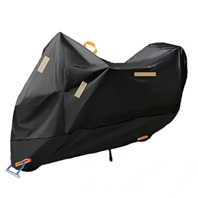 Image of Baogaier Motorcycle Cover Waterproof Motorbike Protector Rain Heavy Duty 300D Thickned Large with Lock Holes for Honda Yamaha Suzuki Harley Outside Storage 4XL XXXXL (116.14x43.31x55.12 inch)