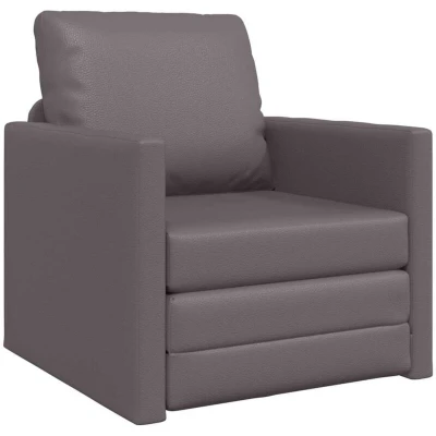 Image of vidaXL Floor Sofa Bed 2 in 1 Grey 74x77x81 cm Faux Leather