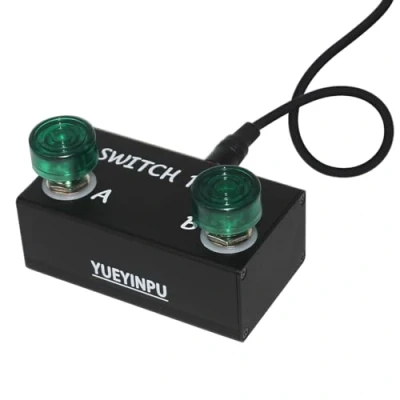 Image of Tavsou Dual Footswitch Pedal For Guitar Effect With TRS Cable (Latch Switch)