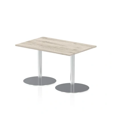 Image of Italia 1200x800mm Poseur Rectangular Table Grey Oak Top 725mm High Leg