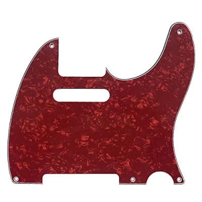 Image of KAISH American Vintage 5 Hole Tele Pickguard TL Guitar Pick Guard Scratch Plate for Tele/Telecaster Red Pearl