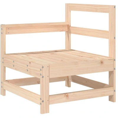 Image of vidaXL Garden Sofa Corner Unit Solid Wood Pine, Outdoor Patio Lounger, Untreated Rustic Finish, Modular, 63.5x63.5x62.5cm