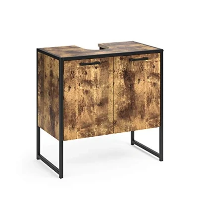 Image of Vicco Sink base cabinet Fyrk, Rustic oak/Black, 60 x cm