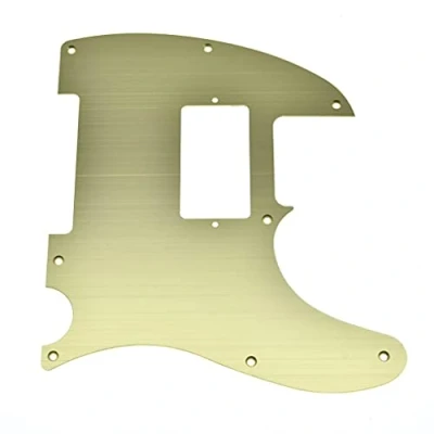 Image of KAISH 8 Hole Metal Aluminum Anodized Tele Humbucker Pickguard TL Pick Guard Scratch Plate for USA/Mexico Telecaster/Tele Gold