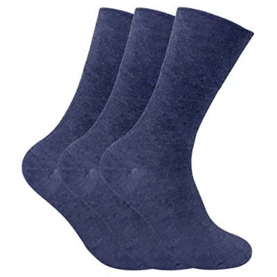 Image of 3 Pack Mens Thin Wide Loose Top Non Elastic Thermal Diabetic Socks for Poor Circulation (6 11 UK, THRDIAM03)