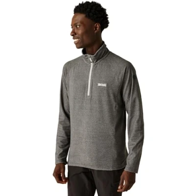 Image of Regatta Men&#039;s Montes Lightweight Half Zip Mini Stripe Fleece Light Steel Size S