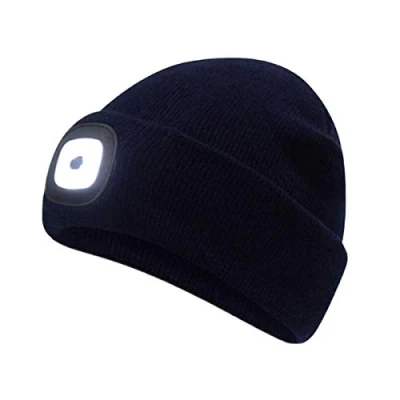Image of undercover lingerie Mens Pro Climate Beanie Hat with LED Light MA346 Black