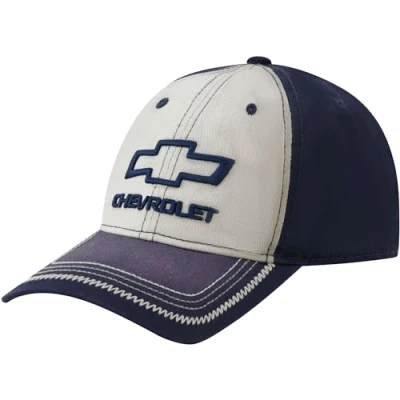 Image of Concept One Unisex&#039;s Chevrolet Dad Hat, Logo Cotton Adjustable Baseball Cap with Curved Brim, Blue, Size