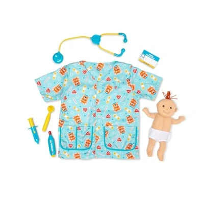 Image of Melissa &amp; Doug Kids Paediatric Nurse Costume Role Play ToysFancy Dress for ToddlersPaediatric Costumes KidsKids Dressing Up Clothes Girls/BoysPretend Gifts Age 3 6