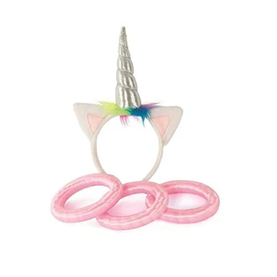 Image of Be Creative Fizz Creations Unicorn Hoopla Game Magical Horn Ring Toss Fun Rainbow Mythical