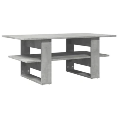 Image of vidaXL Coffee Table Concrete Grey 102x55x42cm Engineered Wood, Modern Sofa with Shelf Storage for Living Room