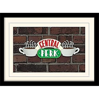 Image of Friends (Central Perk Sign 30x40 cm Mounted &amp; Framed, 250GSM PAPERWRAP MDF