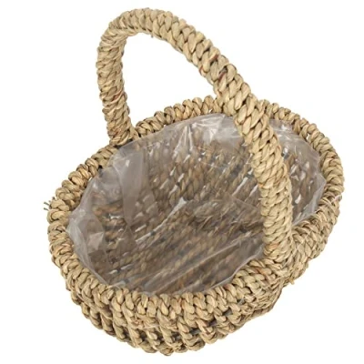 Image of Red Hamper C112 Seagrass Small Plastic Lined Shopping Basket