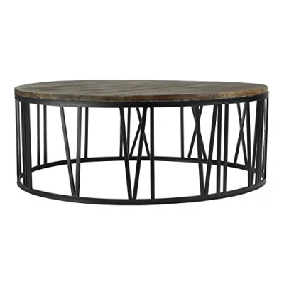 Image of Premier Housewares Greenwich Round Coffee Table, Wood Natural