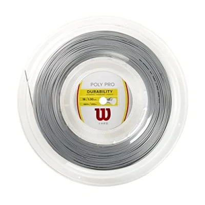 Image of Wilson Unisex Poly Pro Tennis Racket String, Silver, 16G UK