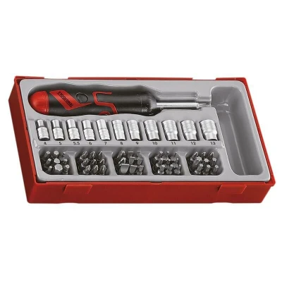 Image of Teng Angled Ratcheting Bit Driver &amp; Socket Set 64pc TENTTMDRT64