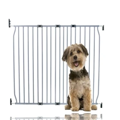 Image of Bettacare Eco Screw Fit Pet Gate, Grey, 110cm 120cm, Fitted Dog Safety Gate for Puppy