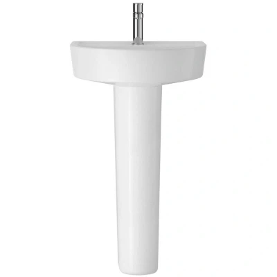 Image of Affine June Full Pedestal 420mm 1 Tap Hole Bathroom Basin