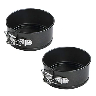 Image of webake Mini Springform Cake Tins Round Set of 2 Non Stick 11 cm 4.3 Inches Baking Pan with Loose Base for Instant Pot, Cheesecakes, Sponge