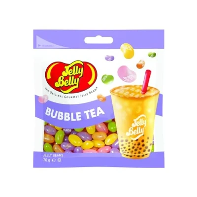 Image of Jelly Belly Bubble Tea Flavoured Beans, Resealable Bulk Pack, Assorted Tastes, 12 x 70g Pouches
